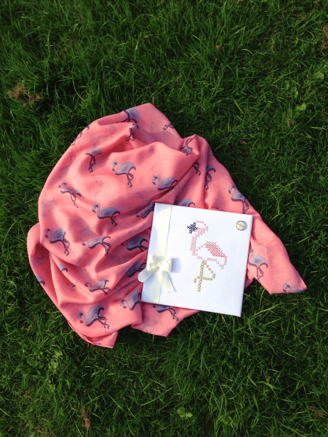 cross-stitch-on-canvas-flamingo